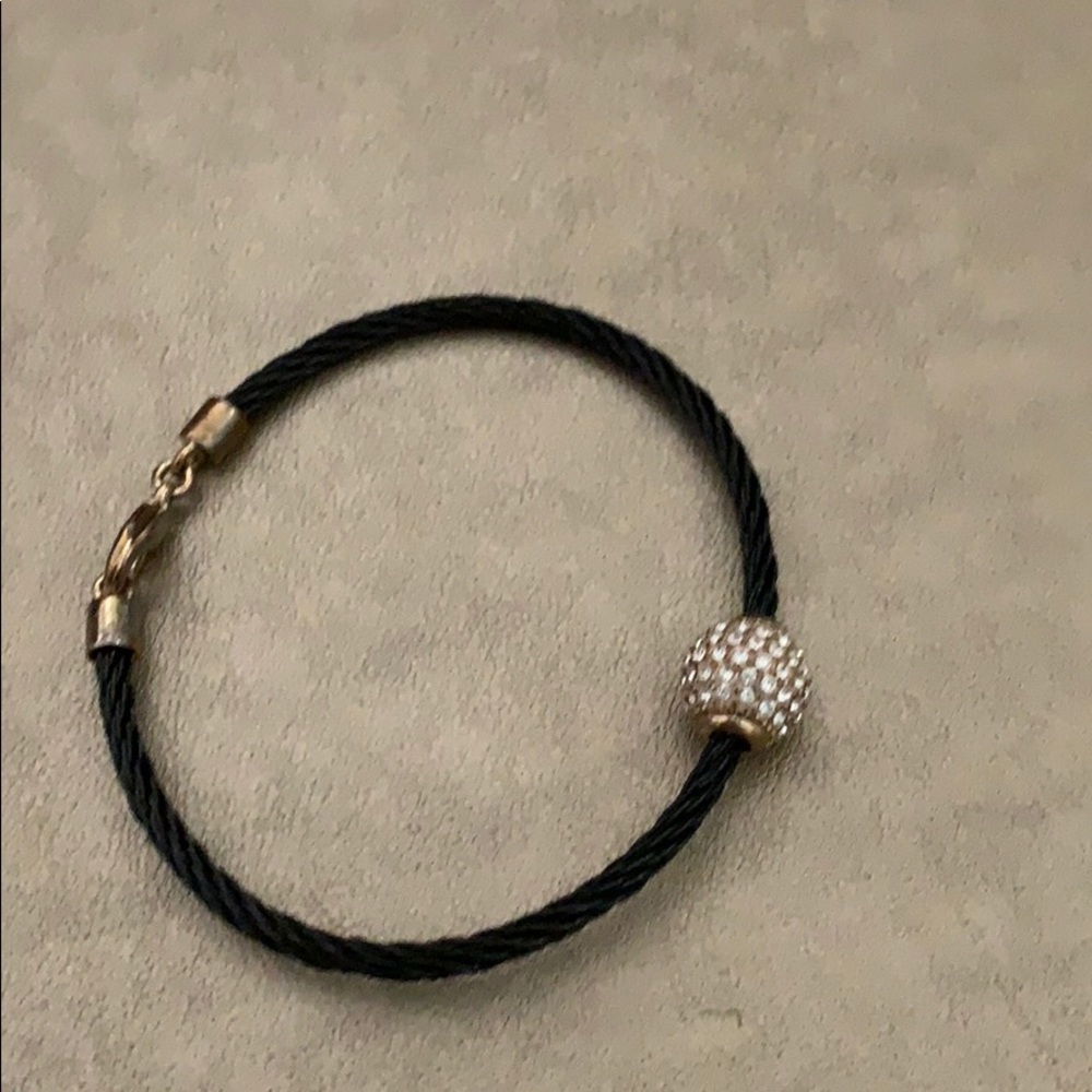 Black and gold bangle bracelet